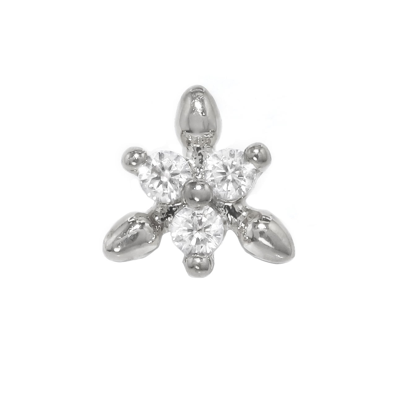 ピアス　No.5556 16G 軟骨ピアス ジュエル トリニティ 六花 雪 六星 キュービック