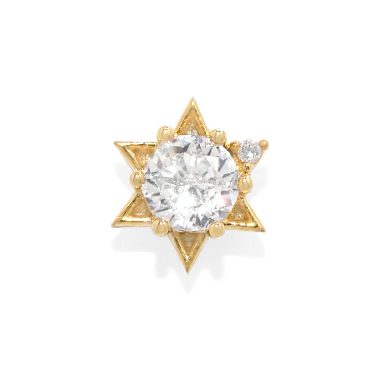 軟骨ピアス 16G 星 スター 六芒星 ジュエル シンプル キュービック