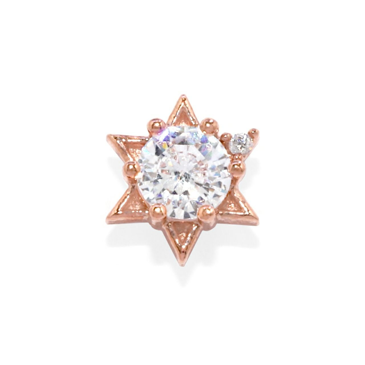 軟骨ピアス 16G 星 スター 六芒星 ジュエル シンプル キュービック