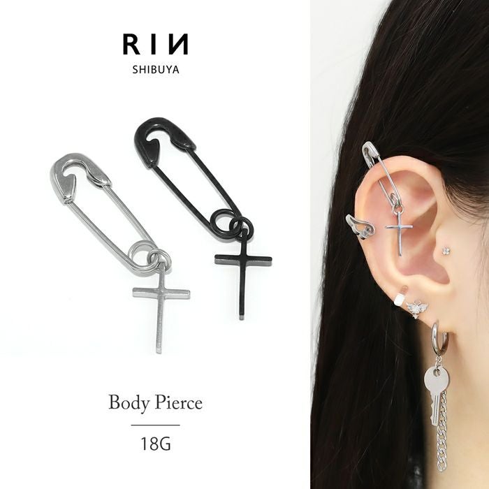 安全ピン軟骨ピアス（セイフティピンモチーフ）｜ボディピアス凛【公式】