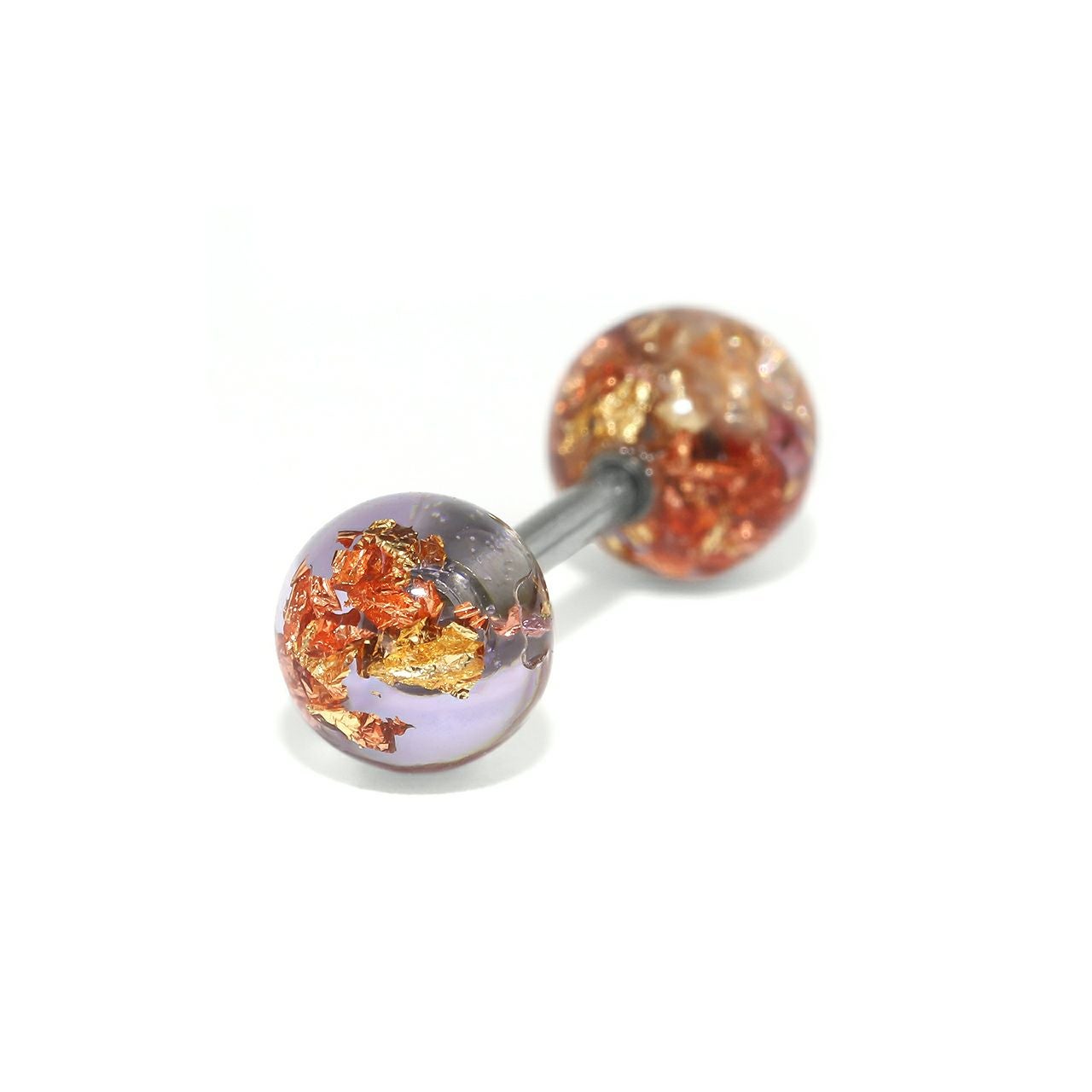 16G 軟骨ピアス アクリルボール 箔 ホイル クリア 綺麗 うるつや感