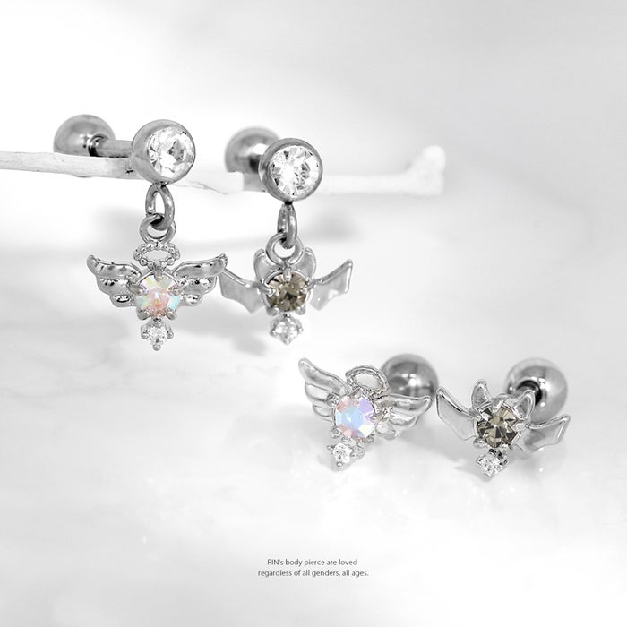 天使と悪魔のエンデビストレートバーベルピアス｜ボディピアス凛【公式】