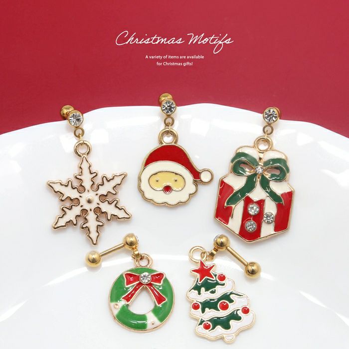 16G 14G クリスマス ツリー リース サンタクロース 雪の結晶 チャーム