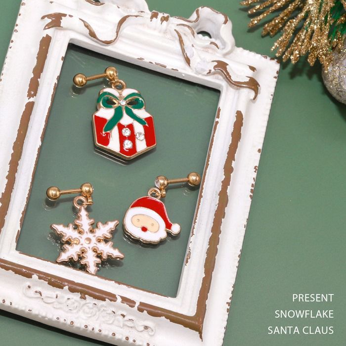 16G 14G クリスマス ツリー リース サンタクロース 雪の結晶 チャーム