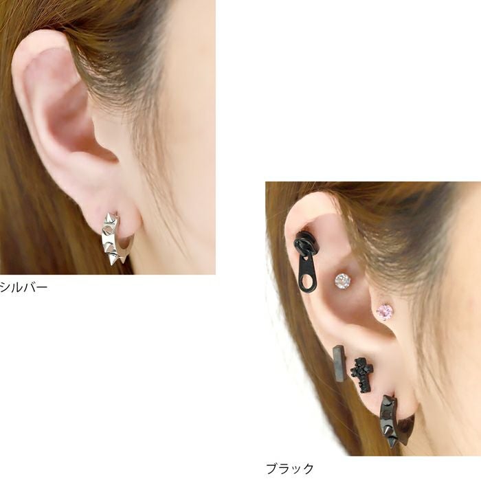 トゲトゲワンタッチリングピアス