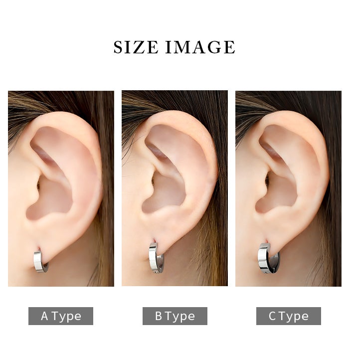 リング ステンレスピアス シルバー ブラック フープピアス ステンレス