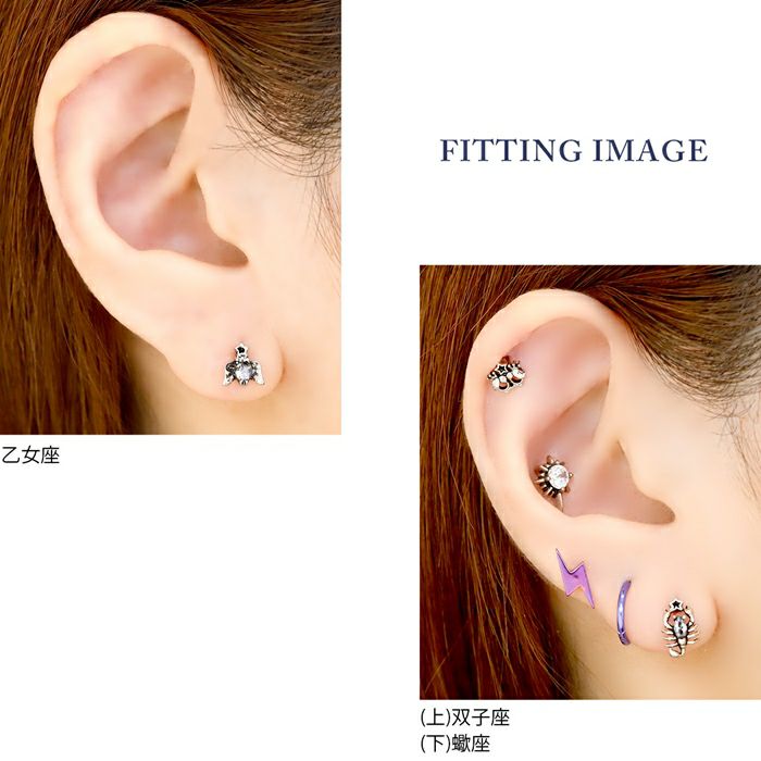 スター付き十二星座ピアス｜ボディピアス凛【公式】