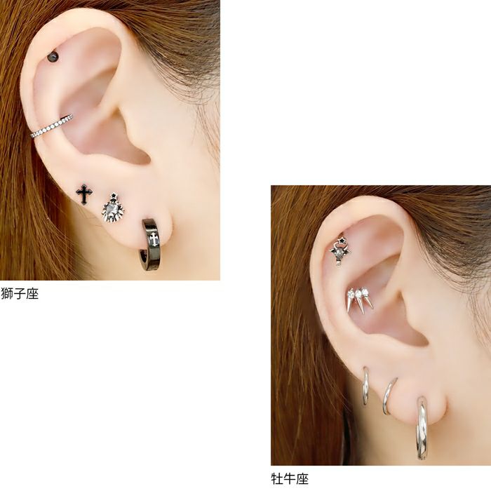 スター付き十二星座ピアス｜ボディピアス凛【公式】