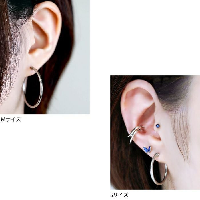 フープ リング リングピアス ステンレスピアス Fピアスセット0003 【両