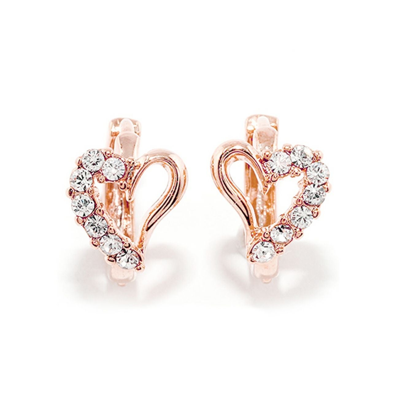 ジュエル ハート 上品 ペア フープピアス ピアス 両耳用 アクセサリー