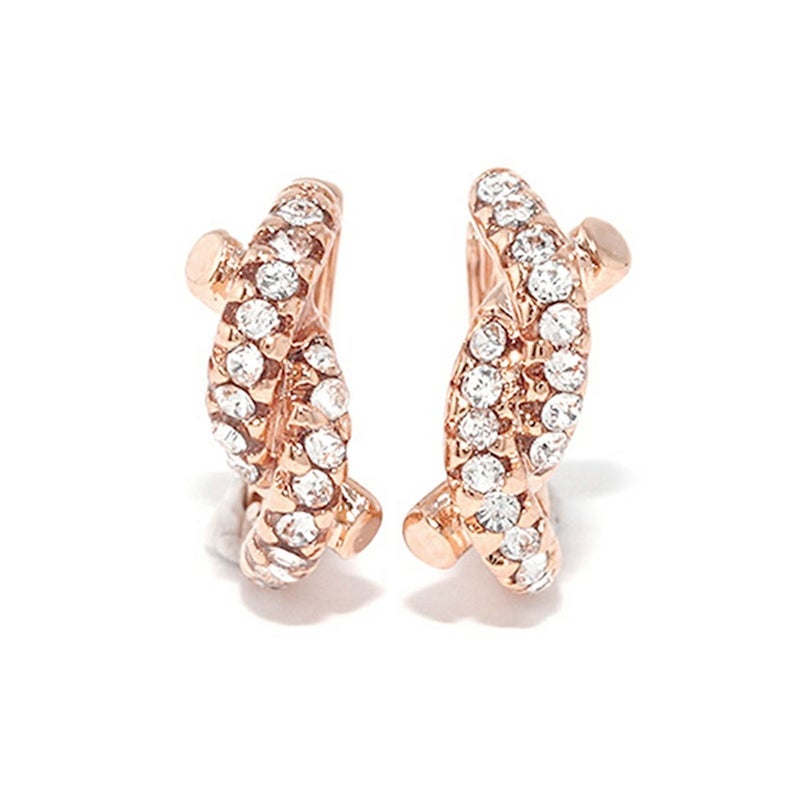 ジュエル ハート 上品 ペア フープピアス ピアス 両耳用 アクセサリー