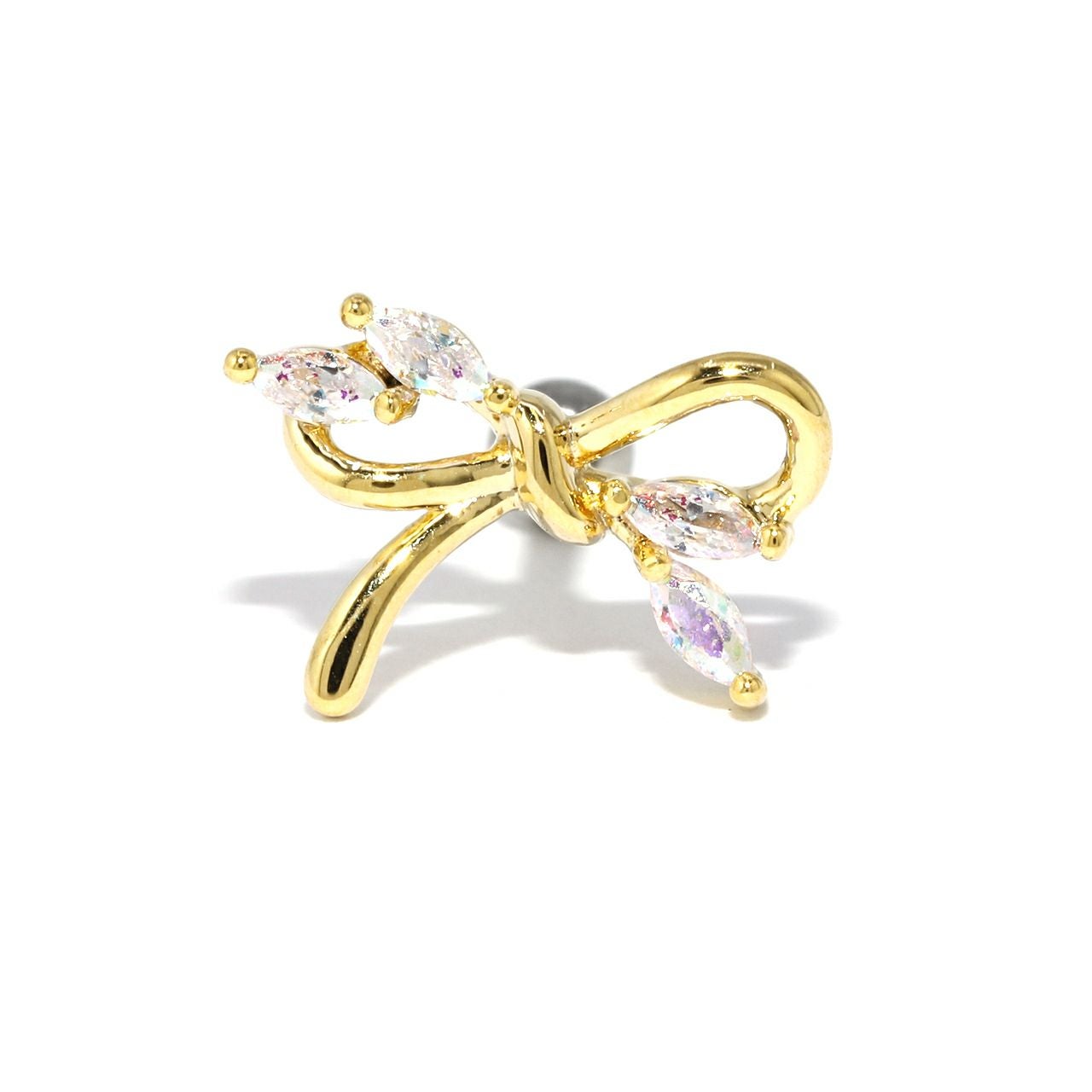 軟骨ピアス 16G かわいい ボディピアス リボン シルバー ゴールド