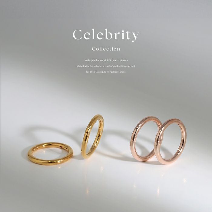 24Kコーティングワンタッチセグメントリング【両耳用】｜ボディピアス