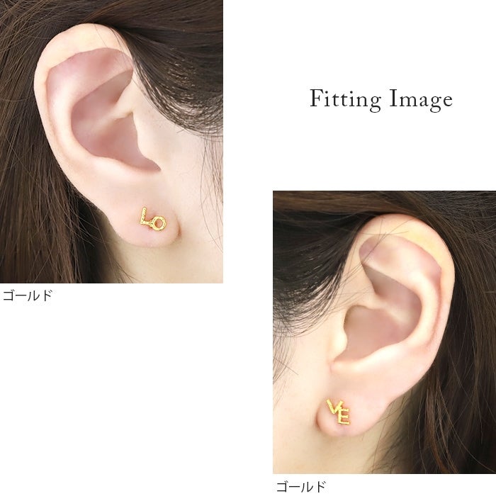 16G 軟骨ピアス LOVE 文字 サイン ストレートバーベル 片耳用 軟骨1321