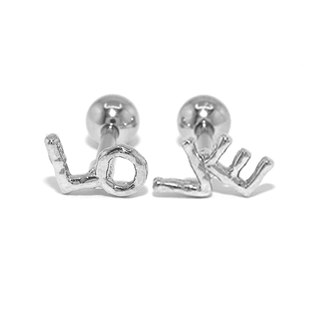 16G 軟骨ピアス LOVE 文字 サイン ストレートバーベル 片耳用 軟骨1321