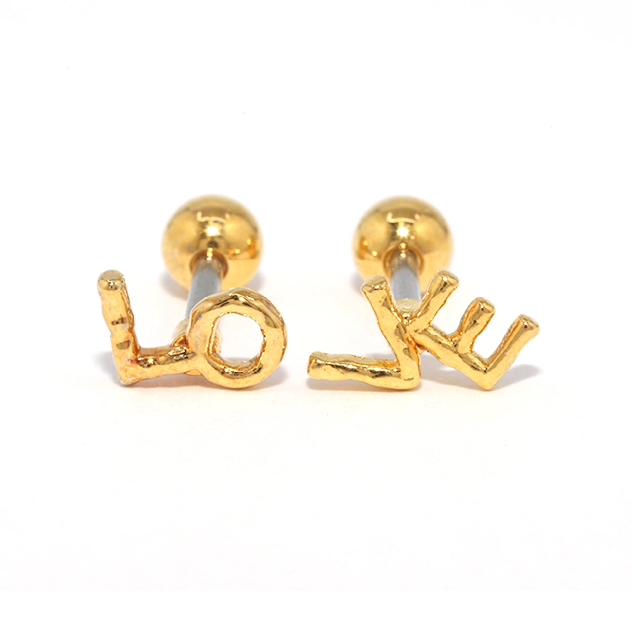 16G 軟骨ピアス LOVE 文字 サイン ストレートバーベル 片耳用 軟骨1321