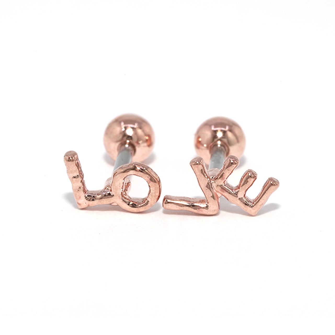 16G 軟骨ピアス LOVE 文字 サイン ストレートバーベル 片耳用 軟骨1321