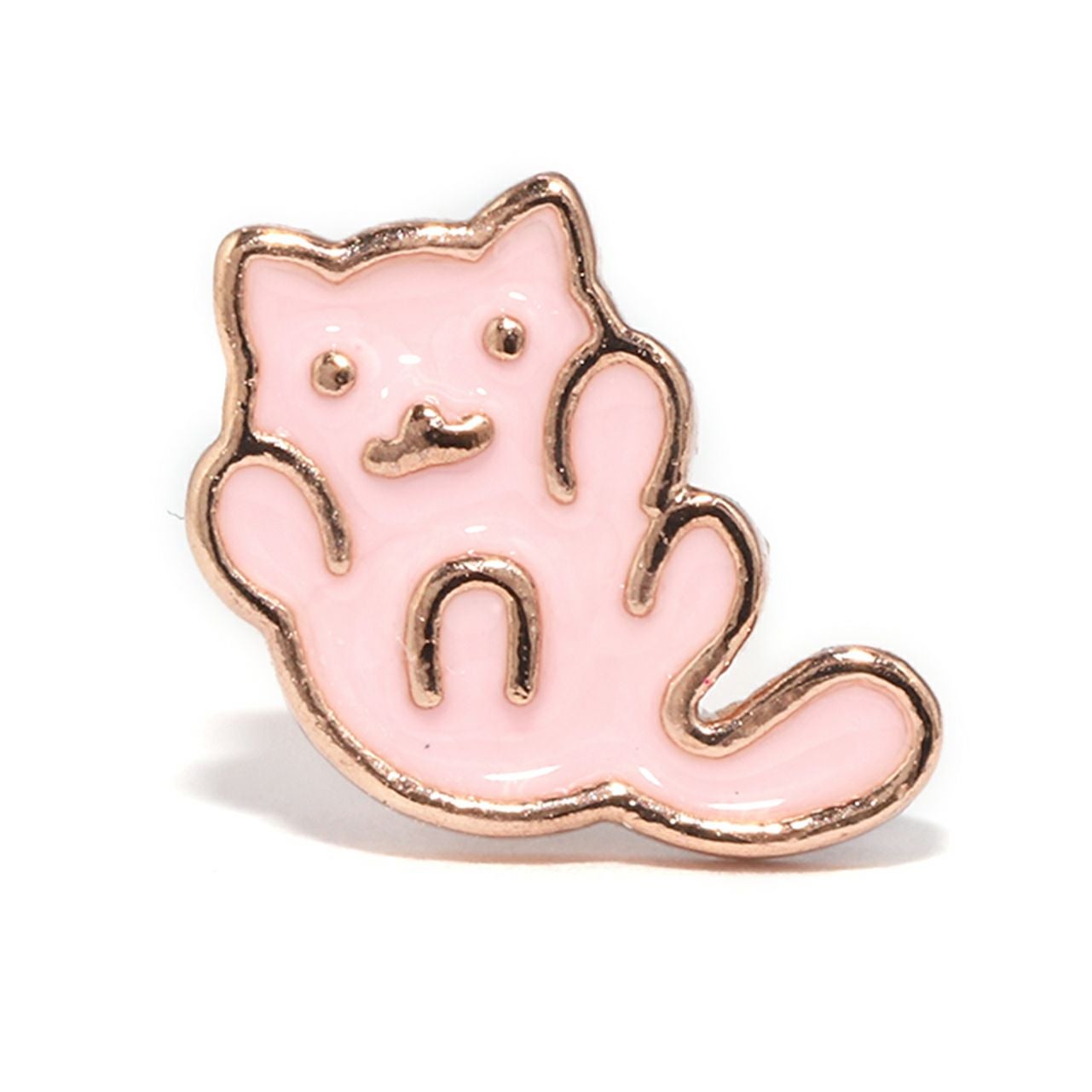 16G 軟骨ピアス CAT 猫 動物 ねこ ストレートバーベル 片耳用 軟骨1328