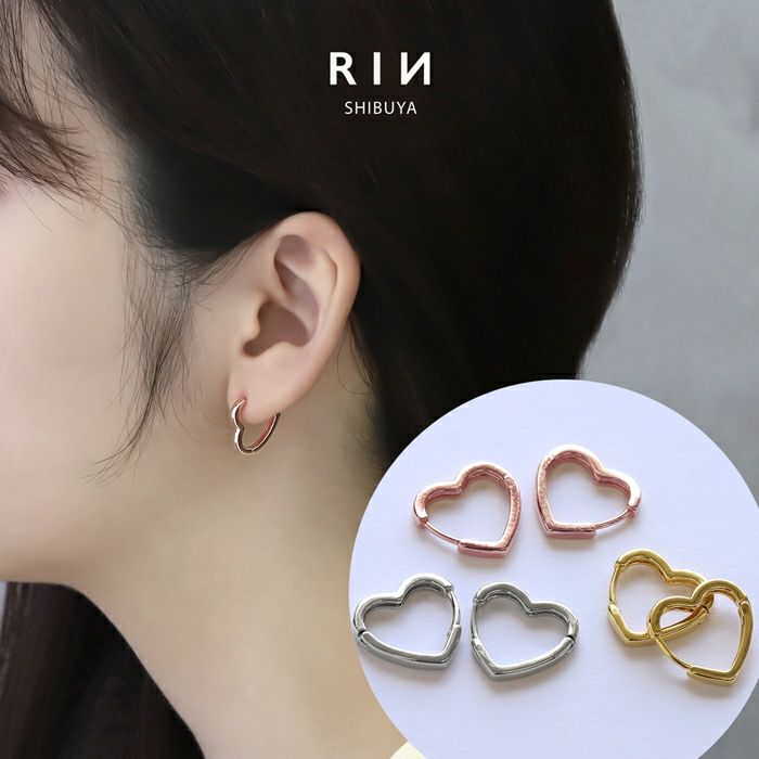 ファッションピアス ハート 18K コーティング ニッケルフリー ピアス