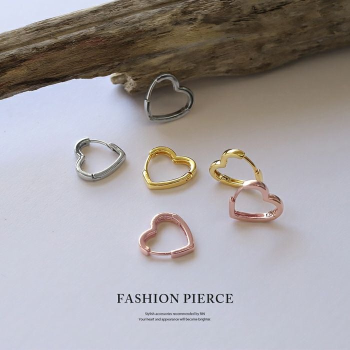 ファッションピアス ハート 18K コーティング ニッケルフリー ピアス