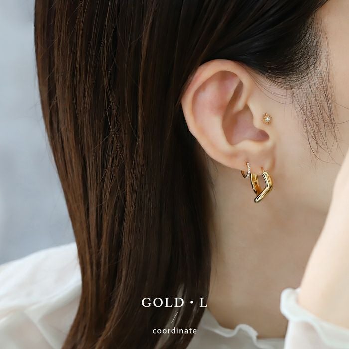 カーブデザイン18Kコーティングピアスセット｜ボディピアス凛【公式】