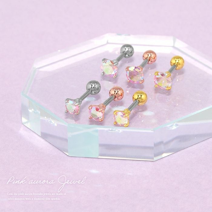 16G 軟骨ピアス ジュエル キュービックジルコニア キラキラ ストレート