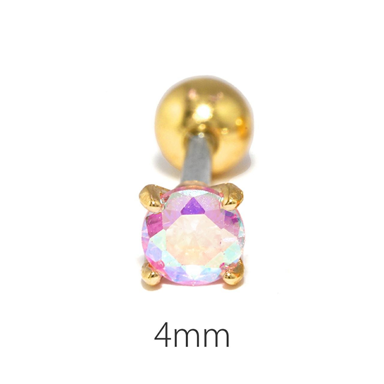 16G 軟骨ピアス ジュエル キュービックジルコニア キラキラ ストレート