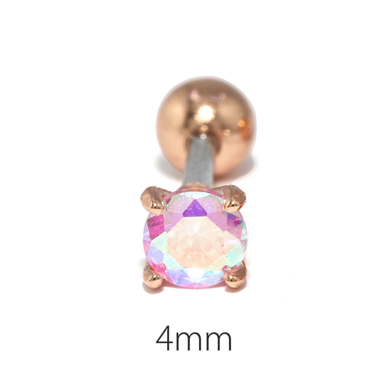 16G 軟骨ピアス ジュエル キュービックジルコニア キラキラ ストレート