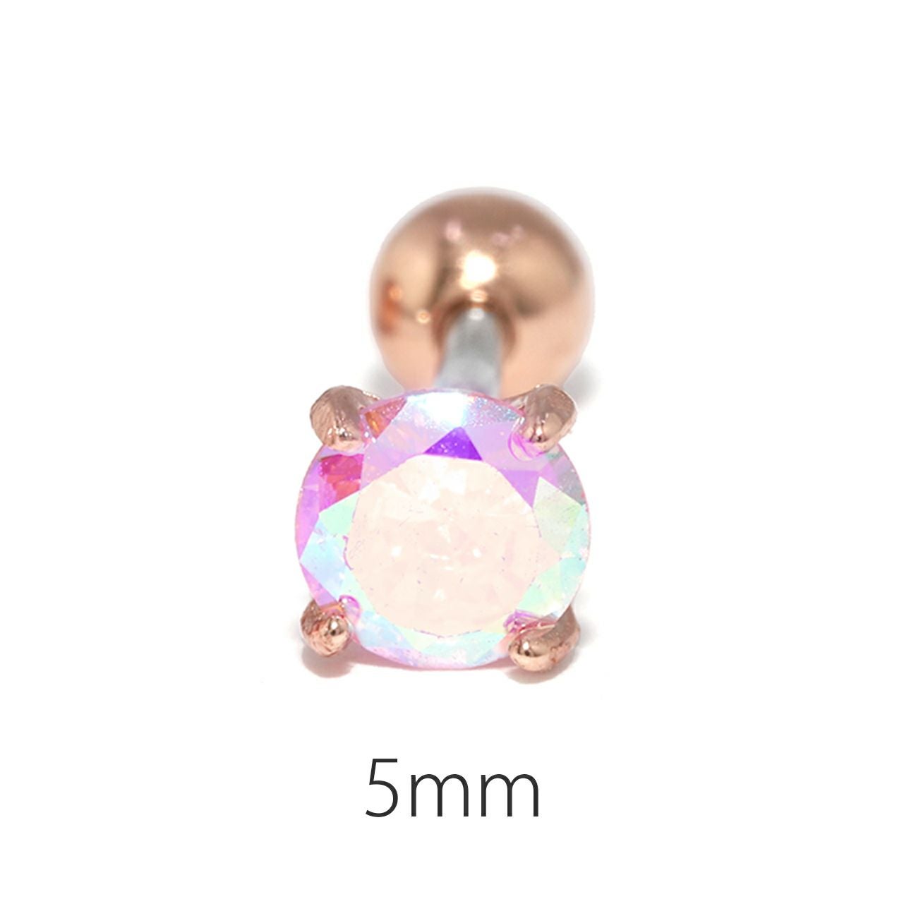 16G 軟骨ピアス ジュエル キュービックジルコニア キラキラ ストレート