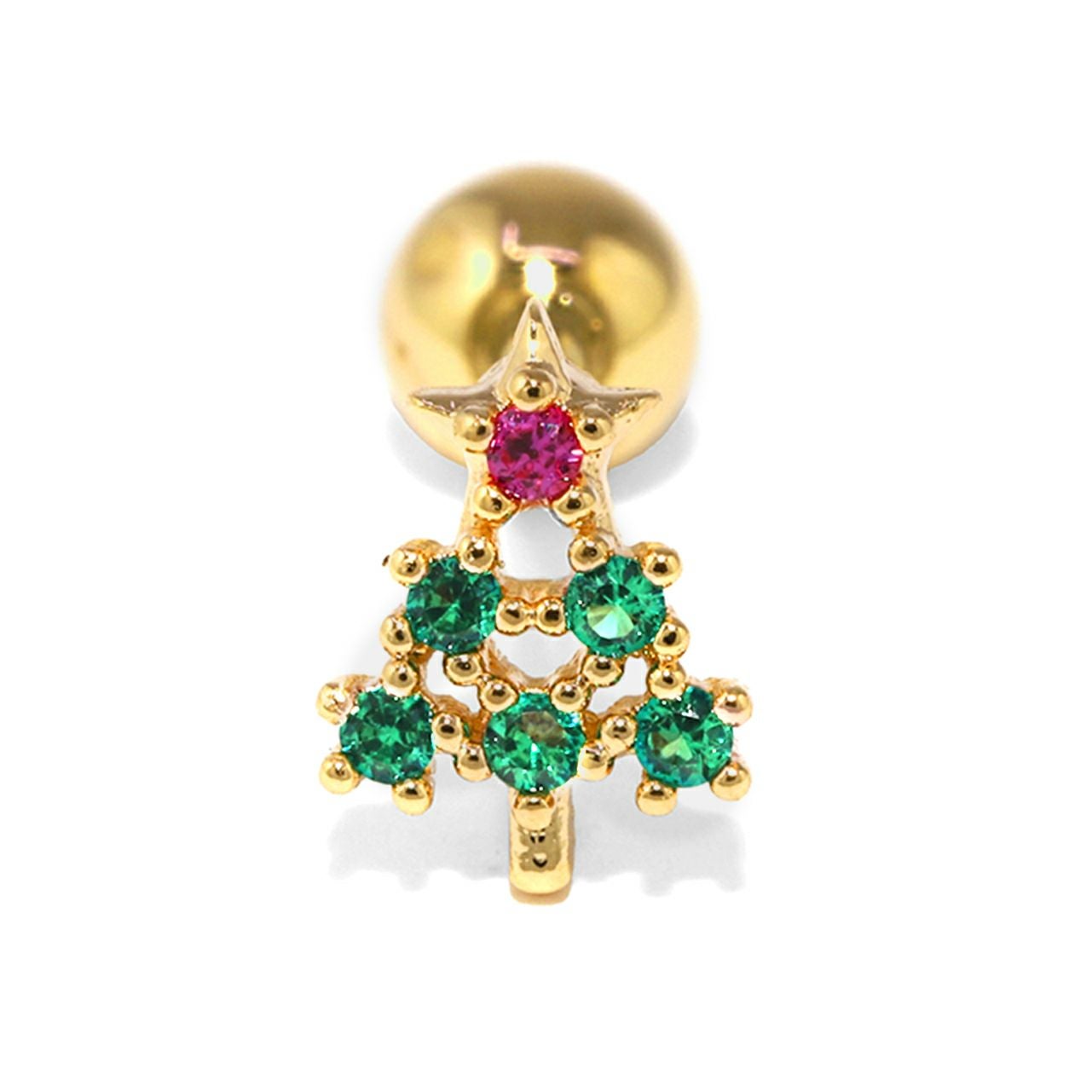 4タイプクリスマスCZジュエルピアス｜ボディピアス凛【公式】