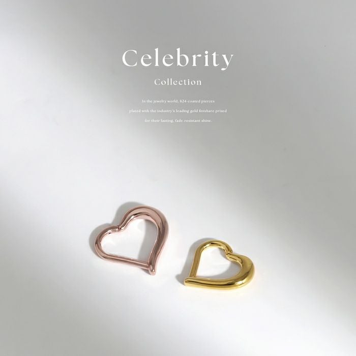 24Kコーティングハートクリッカーピアス｜ボディピアス凛【公式】