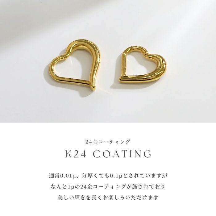 24Kコーティングハートクリッカーピアス｜ボディピアス凛【公式】