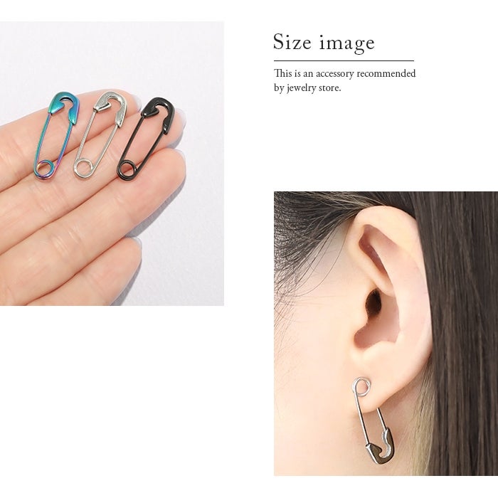 18G 軟骨ピアス 安全ピン ロング ユニーク クール ボディピアス