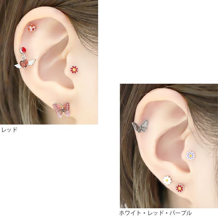 16G 軟骨ピアス かわいい フラワー お花 サージカルステンレス