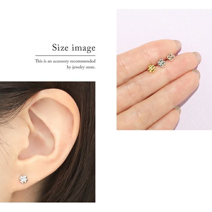 ミニ四つ葉のクローバーピアス｜ボディピアス凛【公式】