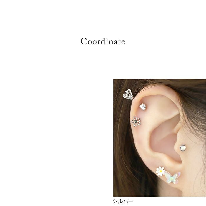 16G 軟骨ピアス 花 フラワー かわいい 透かし お花 flower ボディ