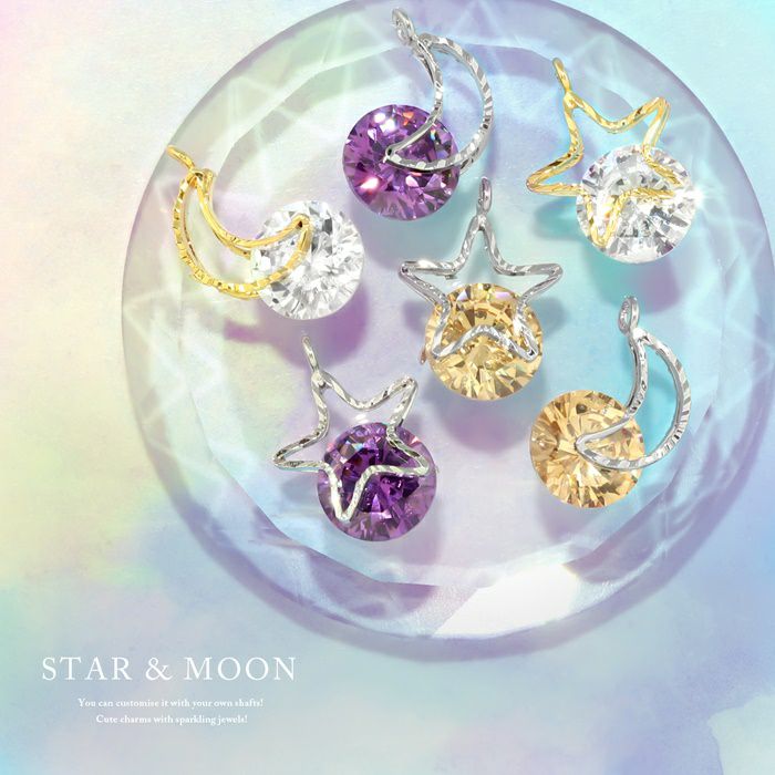 パープルジュエル三日月と星チャーム｜ボディピアス凛【公式】