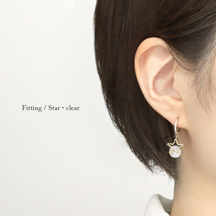 パープルジュエル三日月と星チャーム｜ボディピアス凛【公式】