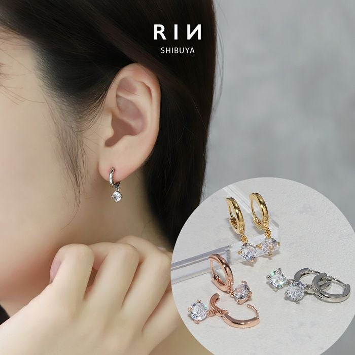 18KコーティングCZワンタッチリングピアス｜ボディピアス凛【公式】
