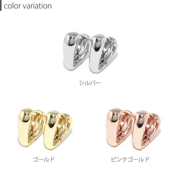 ピアス 18Kコーティング 逆さドロップ V字 リング 金アレ対応 きれい