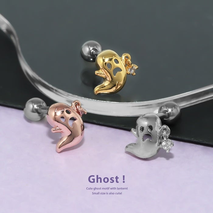 16G 軟骨ピアス おばけ ゴースト ランタン ジュエル かわいい