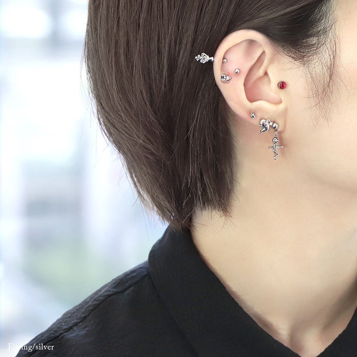 16G 軟骨ピアス おばけ ゴースト ランタン ジュエル かわいい