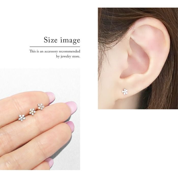 CZ小さめフラワージュエルピアス｜ボディピアス凛【公式】