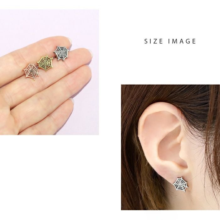 16G 軟骨ピアス スパイダー 蜘蛛の巣 くもの巣 クモ ボディピアス