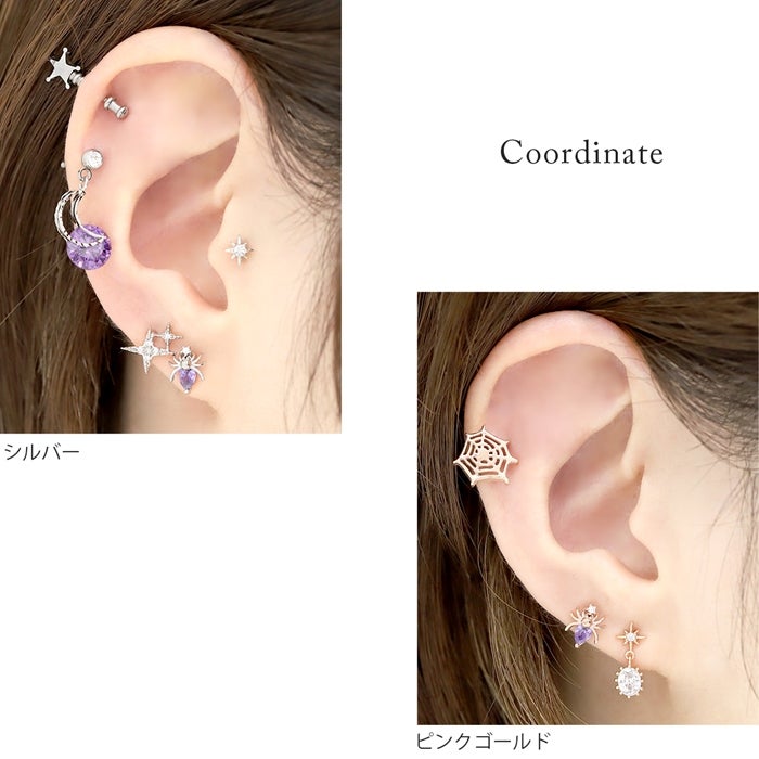 パープルジュエル蜘蛛ピアス｜ボディピアス凛【公式】