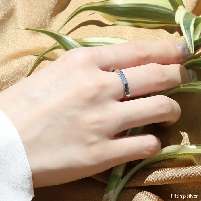 指輪 リング シルバー ゴールド シンプル 八角形 オクタゴン 18金