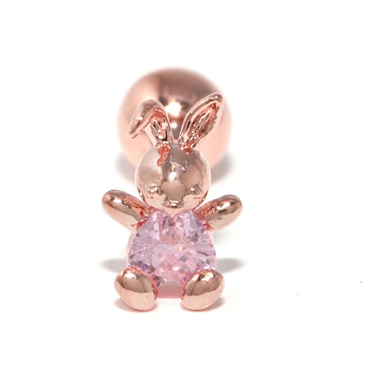にんじん大好き！うさちゃんピアス（ピンク） ゆめかわジュエルウサギピアス｜ボディピアス凛【公式】