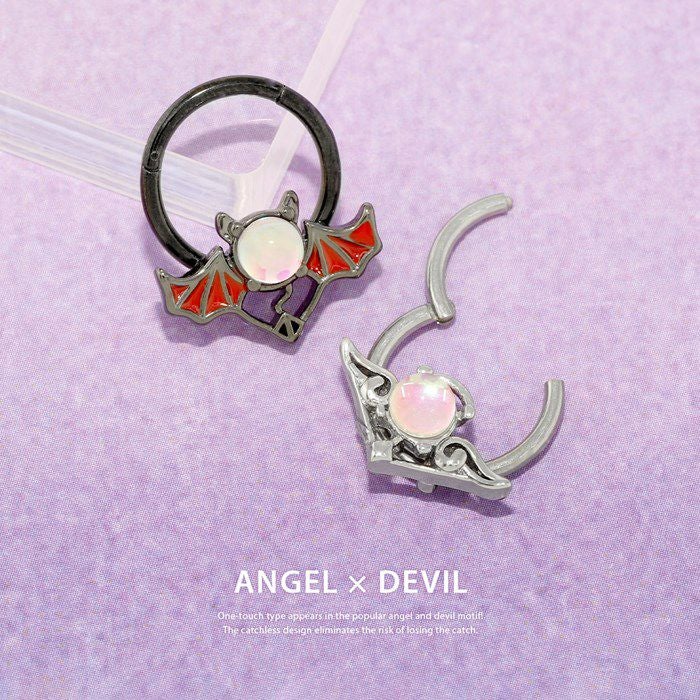 天使と悪魔のワンタッチリングピアス｜ボディピアス凛【公式】