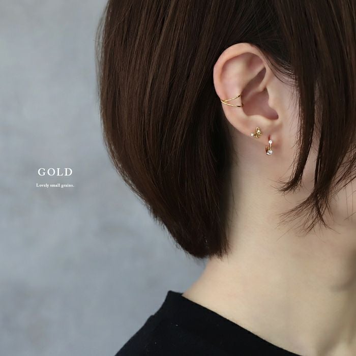 ピアス キャッチレス 小ぶり 18金 キュービックジルコニア リング