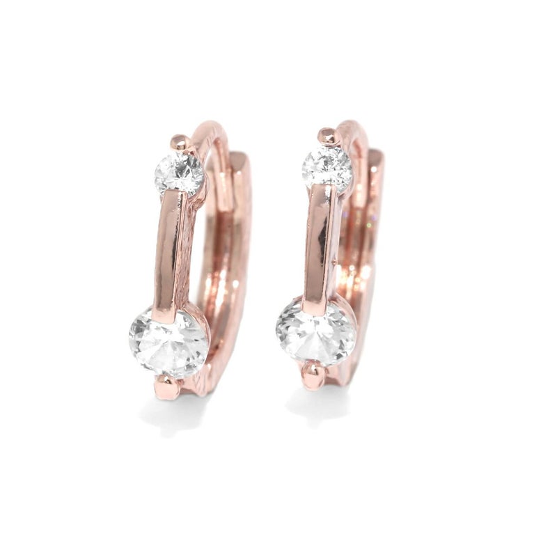 ピアス キャッチレス 小ぶり 18金 キュービックジルコニア リング 